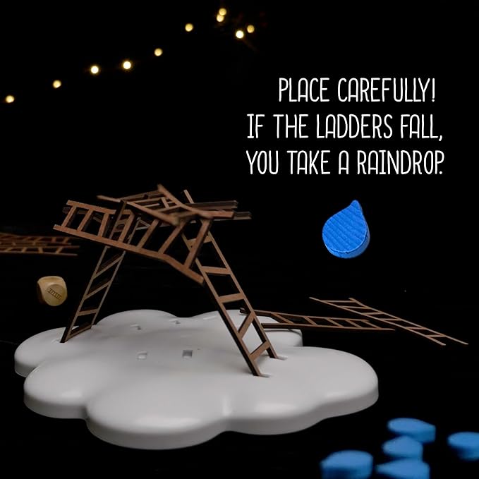 Catch The Moon | Dexterity Stacking Board Game for 1 to 6 Players | Beautiful Design &amp Whimsical Theme Balance Wooden Ladders to Reach The Moon | Family Game Night Favorite | Ages 8+
