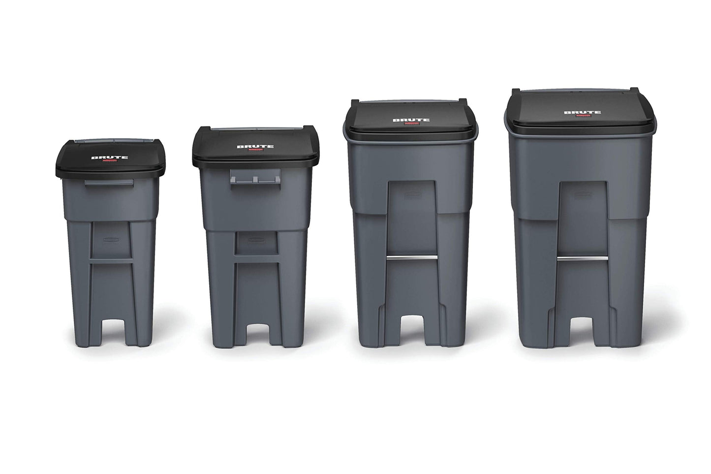 Rubbermaid Commercial Products BRUTE Rollout Heavy-Duty Wheeled Trash/Garbage Can, 32-Gallon, Blue, for Restaurants/Hospitals/Offices/Warehouses/Garage, Pack of 2
