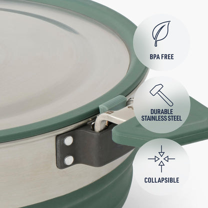 Sea to Summit Detour Stainless Steel Collapsible Pot, 3 Liters
