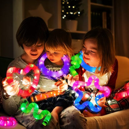 Glow Sticks Bulk Party Favors Supplies 96 PCS, LED Light up Wands Pop Tubes for Toddlers Kids, Glow in Dark Bracelet Necklace Accessories Decorations for Birthday Wedding Dance Floor Props Events