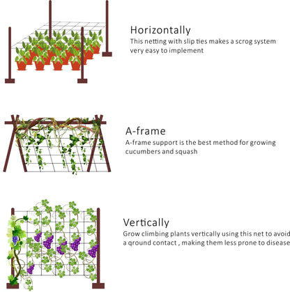 Toolazy Trellis Netting Roll 4ft x 3280ft Green - Heavy Duty 6" Mesh Plant Support Net for Climbing Vegetables, Scrog Netting for Grow Tent Tomato Cucumber Pea Bean Grape Vine Garden Hydroponic