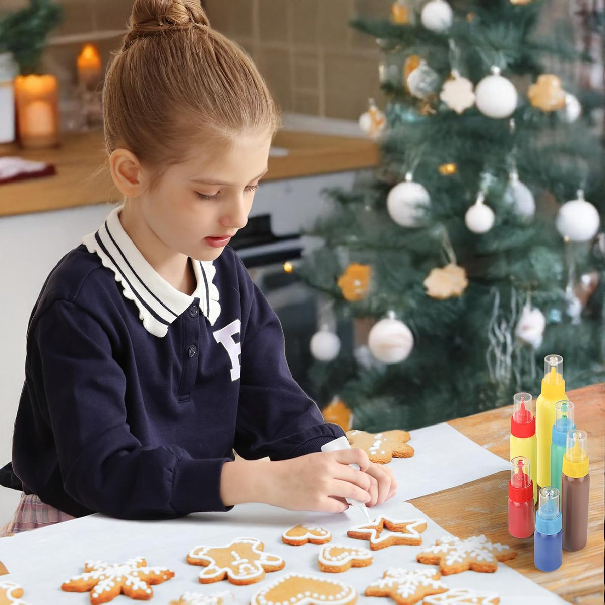 YGDZ Icing Bottle Set - 10 PCS Squeeze Bottles for Cookie Decorating | Easy Squeeze, 1-4 Ounce Sizes