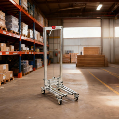 Manual Lift Trolley,60KG high Load Capacity,Foldable Cargo Crane,Lightweight Portable Winch Stacker (A)