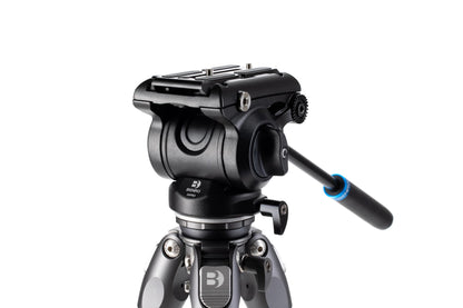 Benro Tortoise Carbon Fiber Tripod Kit for Spotting Scopes, Binoculars, Rifle Range and Field, Smooth Fluid Head, Leveling Base, Twist Locks, Adjustable Legs, Spiked Feet, 62" Max Ht, 8.8lb Payload