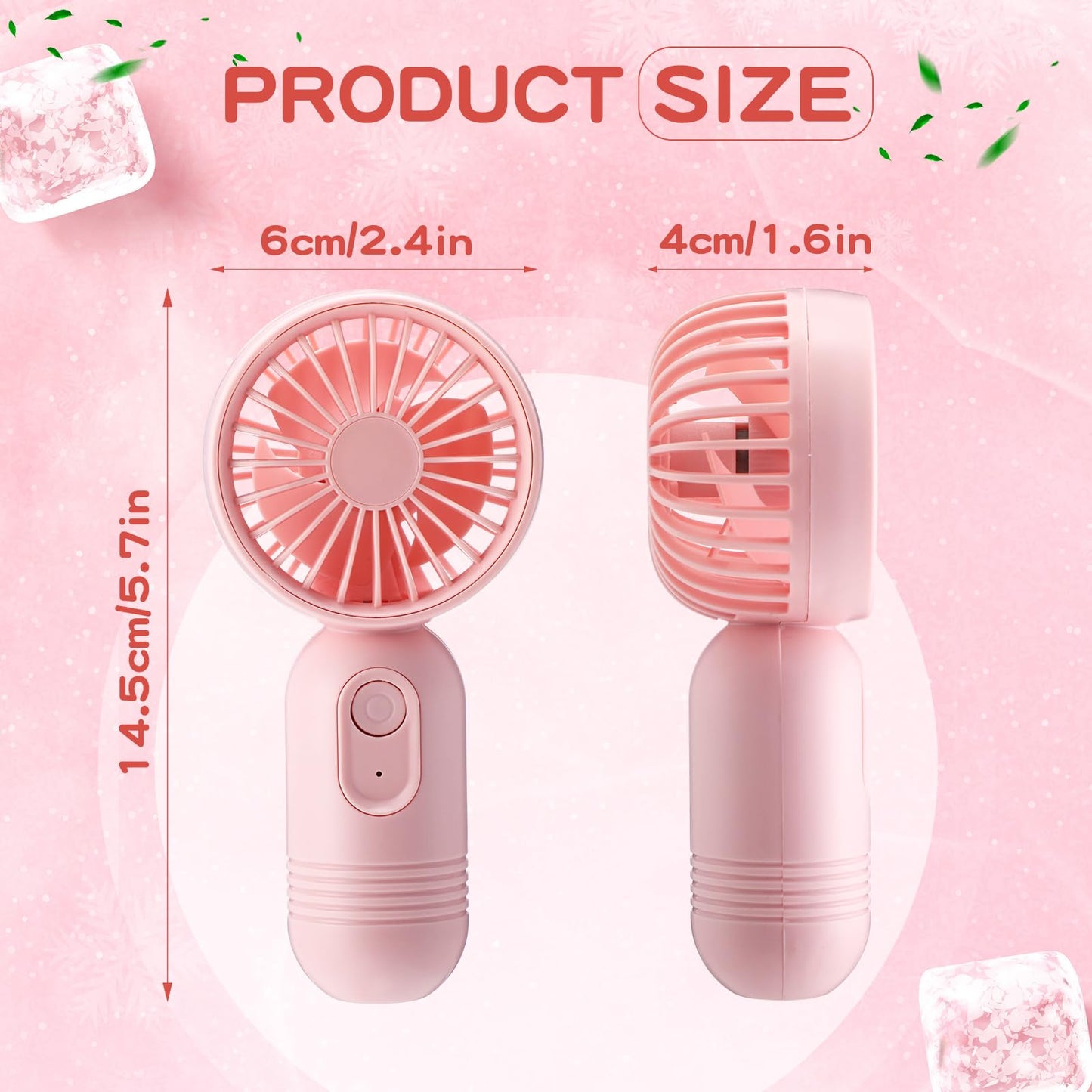 Rossesay 36 Pcs Mini Portable Fan Bulk Cute Handheld Lightweight Small Little Personal Hand Eyelash Fan 3 Speeds USB Rechargeable for Women Men Indoor Outdoor Makeup Travel (Pink)
