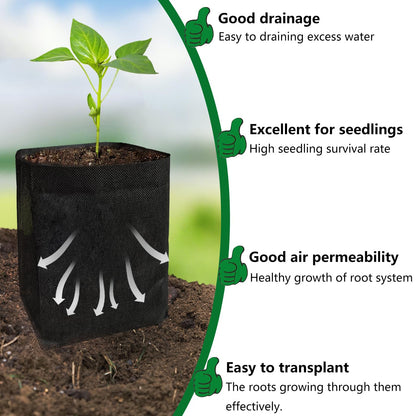 Belit 0.2 Gallon Nursery Growing Bags, 100 Pcs Non-Woven Plant Bag for Gardening, Potato, Flower, Tomato Plant Starts