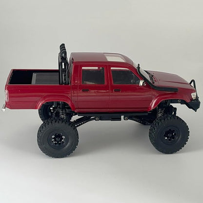RC Crawler 1/16 Scale Remote Control Truck Off Road WPL C64-1 RC Rock Crawler 4x4 Pickup RTR All Terrain Upgraded Chassis Fully Proportional 2.4GHz Axle Mounted Servo Hobby Vehicle Adult