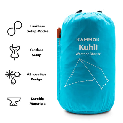 KAMMOK Kuhli: Ground-to-air, Weatherproof Protection in The Backcountry. (A high Performance shelter Equipped to Adapt to Varied environments), Ember Orange