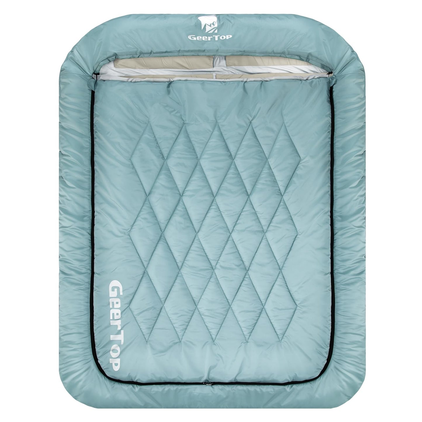 GEERTOP 2 Person Sleeping Bag with Dual Comfort Layer for Couples Adults - 4 Season Cold & Warm Weather Camping Hiking Backpacking Double Sleeping Bag