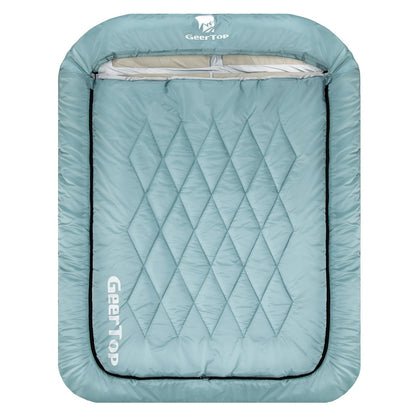 GEERTOP 2 Person Sleeping Bag with Dual Comfort Layer for Couples Adults - 4 Season Cold & Warm Weather Camping Hiking Backpacking Double Sleeping Bag