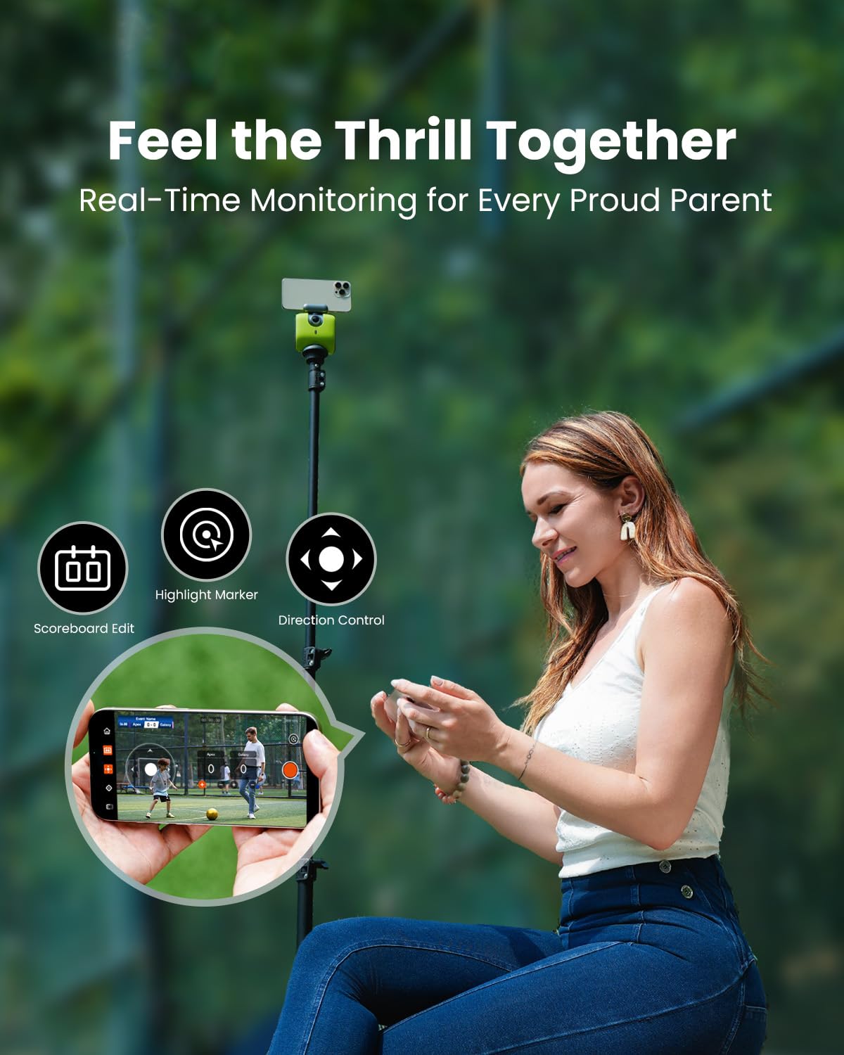 XbotGo Chameleon AI Auto Sports Action Camera - 4K 60FPS Soccer Camera and Basketball Tracking Camera for Team Sports, Live Streaming, No Subscription, Works with iOS & Android (Lava Graphite)