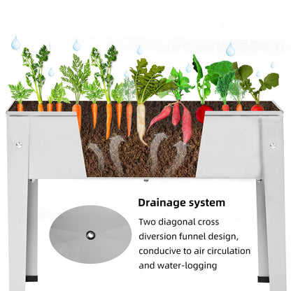 ProGard Raised Garden Bed, Garden Raised Planter Box with Legs, Galvanized Garden Planter for Herbs and Vegetables, 24" Grey