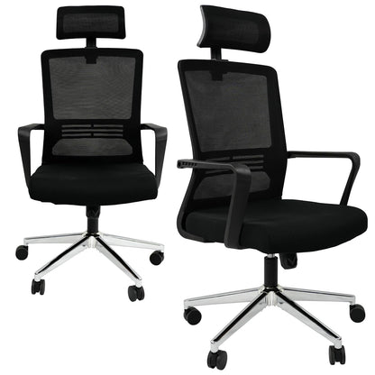 Ergonomic Office Chair,High Back Desk Chair with 3 Gear Tilting Backrest and Adjustable Headrest,400lbs Weight Capacity Integrated Metal Base with Swivel Wheels,Comfort Breathable Mesh