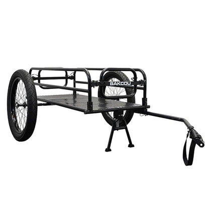 Bakcou - Folding Cargo eBike Trailer with 20" x 3" Fat Tires, Canvas Liner, Hitch, Axle Extenders & Kickstand - 150-200 lbs Capacity