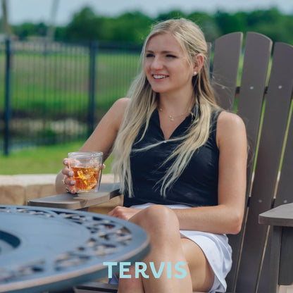 Tervis Tennis Clay Court Collection Brown Grip Doubles Made in USA Double Walled Insulated Tumbler Travel Cup Keeps Drinks Cold & Hot, 12oz, Brown Grip Doubles