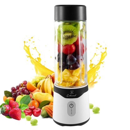 COKUNST 18oz Portable Blender, USB Rechargeable Personal Size Blenders, Smoothie Blender with 6 Blades for Protein & Shakes, Mini juicer with Extra Handle Lid for Travel Sports Outgoing
