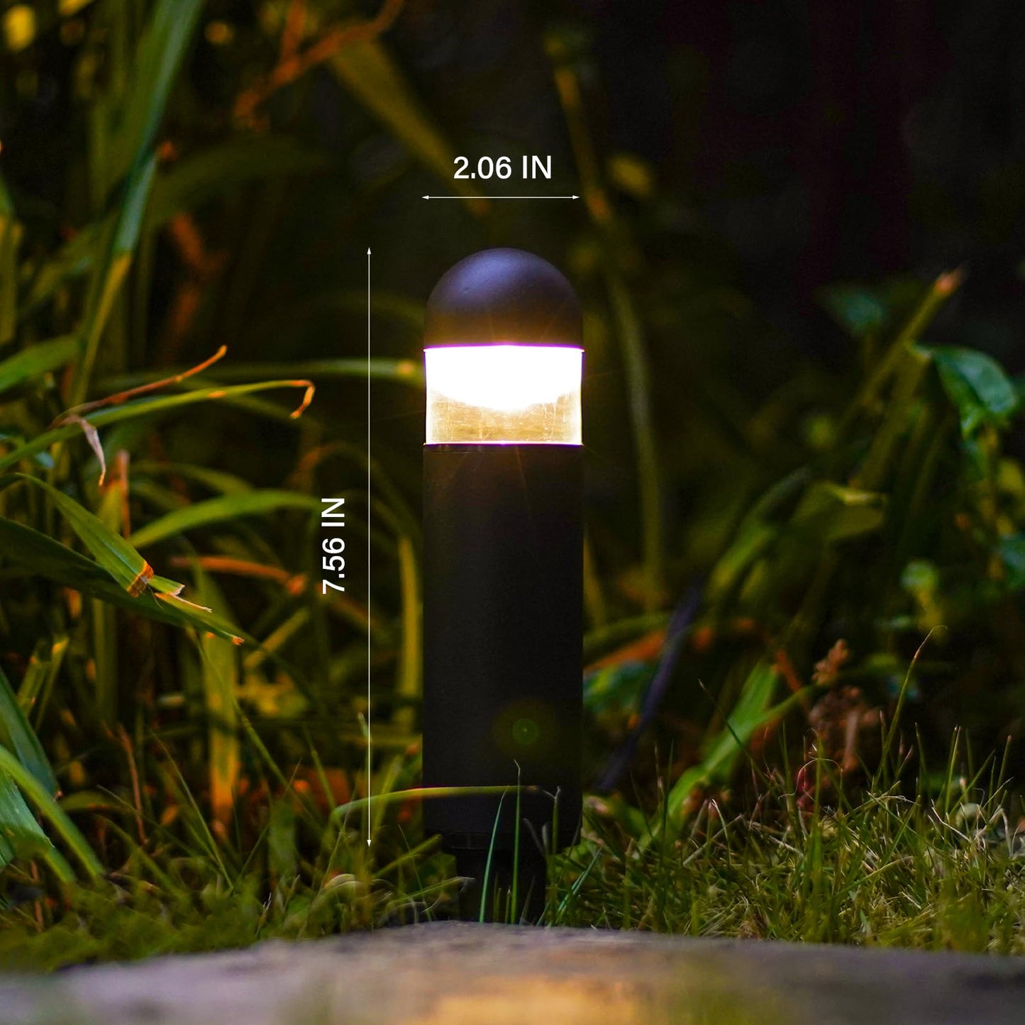 GOODSMANN Landscape Lighting 8PK Low Voltage Landscape Lighting 3W 60 Lumen LED Landscape Bollard Path Lights Outdoor 2700K Warm White Black with Cable Connectors Replaceable LED Bulbs