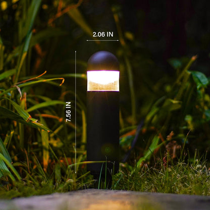 GOODSMANN Landscape Lighting 8PK Low Voltage Landscape Lighting 3W 60 Lumen LED Landscape Bollard Path Lights Outdoor 2700K Warm White Black with Cable Connectors Replaceable LED Bulbs