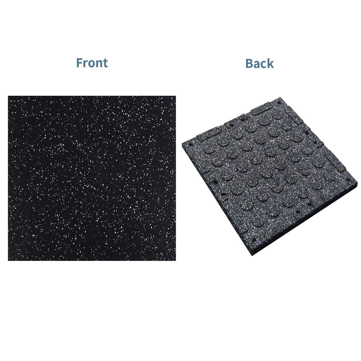 MYOYAY 4 Pack Interlocking Tile 20" x 20”x 1”Heavy Duty Rubber Flooring Mat Anti-Vibration Anti-Slip Exercise Mats for Gym Equipment and Cushion for Workouts, Cover 11.12 Sq.Ft…