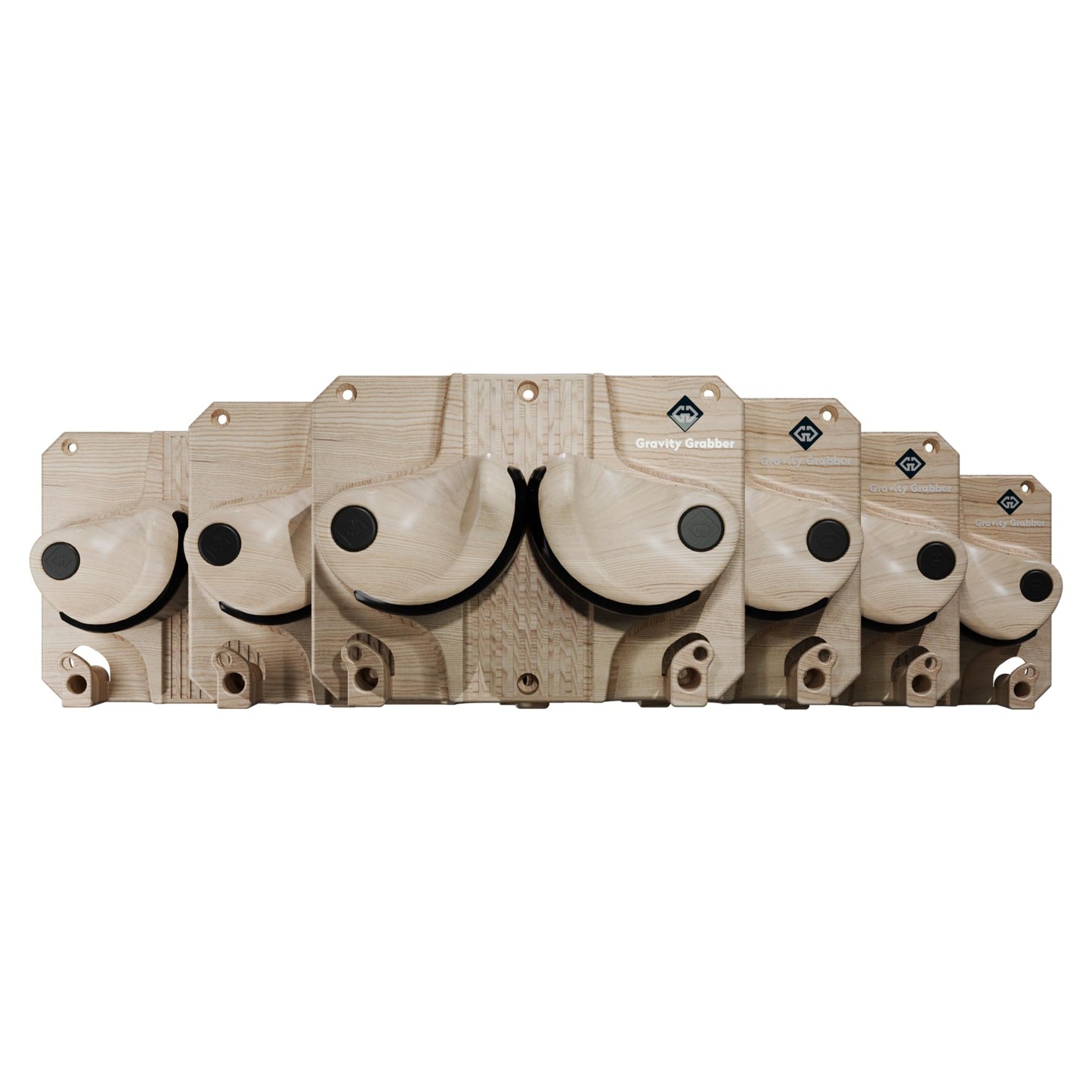 Gravity Grabber, The OG - Ski & Snowboard Wall Mount, Indoor Garage & Home Storage Organizer, Damage-Free Grip, Holds Skis/Boards/Poles/More, Space-Saving Premium Gear Rack, (Wood 6-Pack)