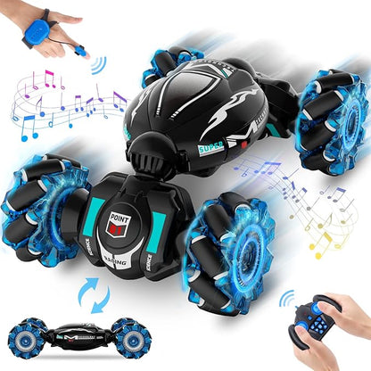 RC Cars Gesture Sensing Stunt Car Toys for Boys Girls 6-12 Year Old 2.4Ghz 4WD Hand Remote Control Toy 360° Rotate Transform Off-Road Drift with Lights Music Birthday Xmas Gifts for Kids