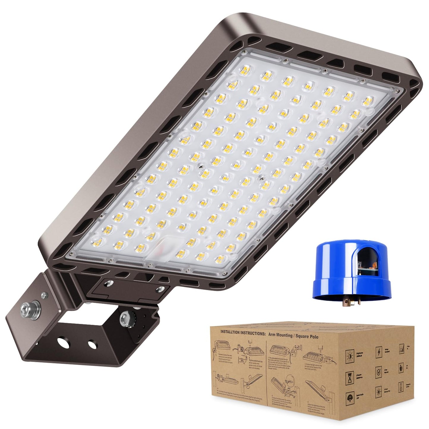 Dream Eeve 240W LED Parking Lot Light Trunnion Mount Dusk to Dawn 5000K Led Parking Lot Lights Outdoor Area Commercial Security IP65 Waterproof 100-277V 36000LM