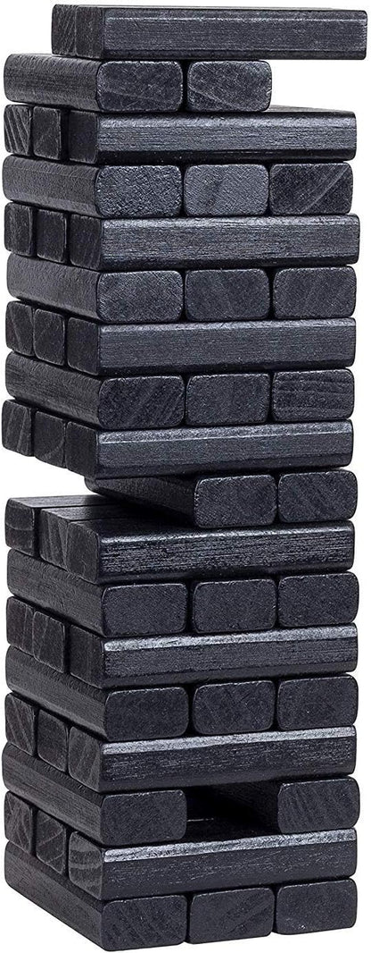 WE Games Wooden Block Stacking Party Game for Adults Tumble Tower Wedding Guest Book Alternative Tabletop Games Includes Storage Case 12 inches