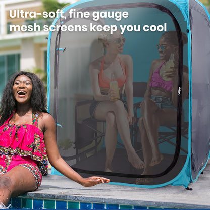 Under the Weather WeatherPod Tank MyPod™ Mesh 1-2 Person Pop-Up Screen Tent Pod - The Original Shark Tank - Keeps Out Bugs, Mosquitos with UPF 50 Sun Protection, Silver