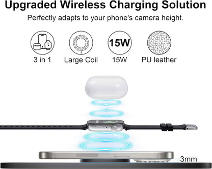 15W Wireless Charging Mouse Pad with Wrist Support, Fast Qi Wireless Charger Mouse Mat for iPhone 16/15/14/13/12/12 Pro/11/11Pro/XR/Xs/X, Samsung Galaxy S10/S9/S8 Plus Note 9/8 Multiple Devices
