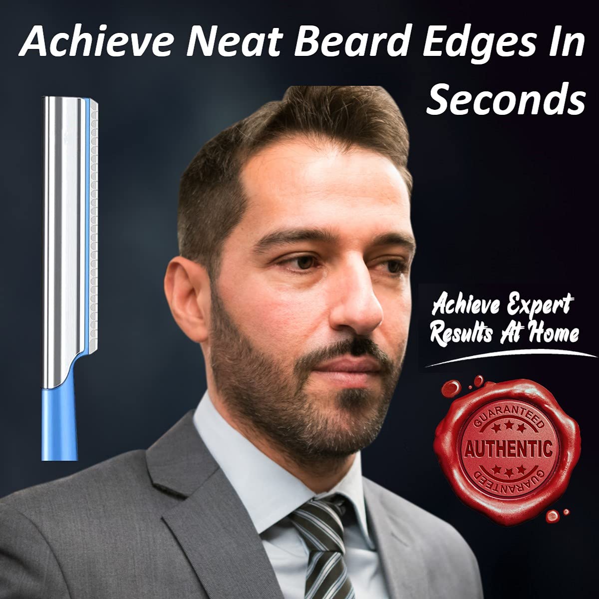 Mens Travel Shaver Razor With Case Mens Beard Shaping Tool Mustache Beards Trimmer Straight Edgers Shave Home Goatee Shaper | Straight Mustaches Edger Angles Disposable Razors Stainless Steel Blade Straightener