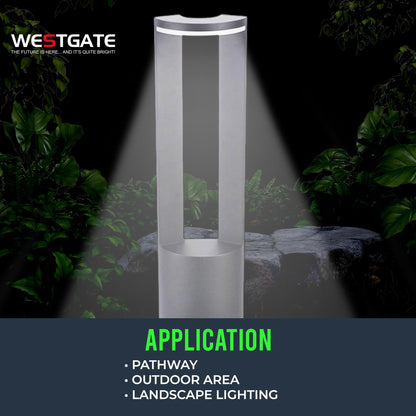 Westgate 12V LED Opera Path Light, Outdoor Landscape Lighting for Garden, Walkway, & Driveway, Waterproof Die-Cast Aluminum, 10W Outdoor Pathway Light, Corded Electric, 22.83" Lx3.15 Wx6.3 H, Black
