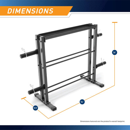 Marcy Combo Weights Storage Rack for Dumbbells, Kettlebells, and Weight Plates DBR-0117 gray 18.00 x 36.00 x 54.00 inches