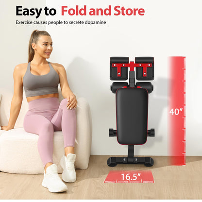 BODYWAKER Roman Chair Back Extension Bench for Glute, Hamstring and Lower Back, Hyperextension Bench, Adjustable & Foldable Weight Bench for Home Gym Strength Training (Black)