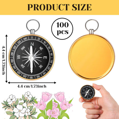 Huquary Compass Wedding Favors for Guests, Compass Souvenir Gift for Travel Themed Party Decorations Nautical Christmas Ornaments(Classic, 100 Pcs)