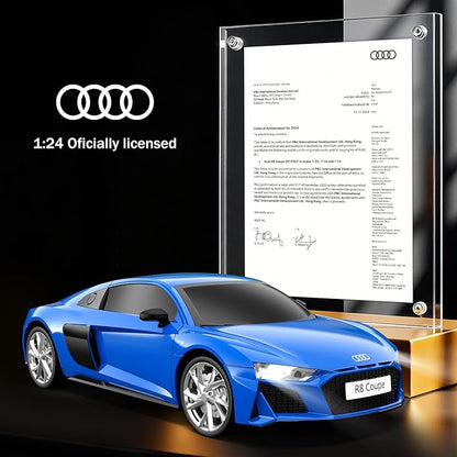 Audi Remote Control Car 1:24 Scale Electric Sport Racing Hobby Toy Car Audi Model Vehicle for Boys Girls Birthday Gifts（Blue）