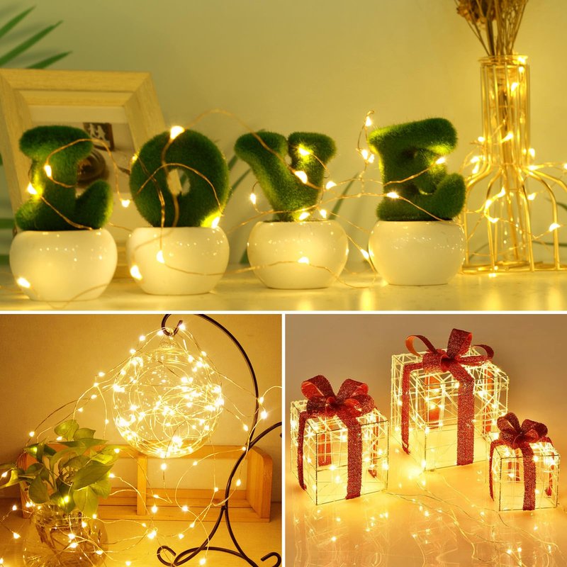 kolpop 30 Pack LED Fairy Lights Battery Operated, 7FT 20 LED Mini Twinkle String Lights Battery Powered Waterproof for Christmas Mason Jars Party (Warm White)