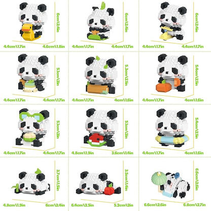 Animals Building Block SetsMicro Mini Animals Party Favors for Kids Birthday Gift for Boy Girl12 Pack Pandas