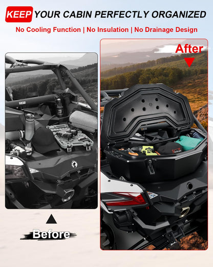 StarknightMT X3 Rear Storage Box, 8GAL Waterproof Cargo Box Compatible with Maverick X3, Outlander (Except 6x6), Renegade, OEM Replace #715004778 w/h Mounting System