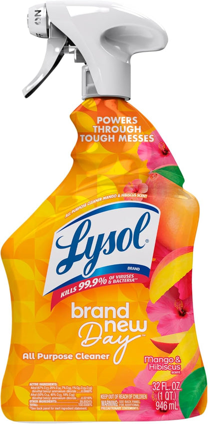Lysol All-Purpose Cleaner Spray - Multi-Purpose Disinfectant for Kitchen & Bathroom | Mango & Hibiscus, 32 Fl Oz