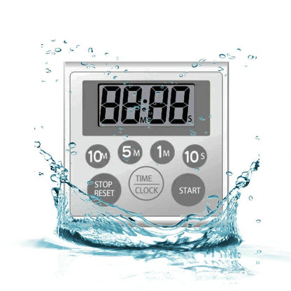 NUOSWEK Digital Timer Waterproof Shower Timer Shower Clock Bathroom Kitchen Timer with Strong Magnet and Large LCD Display (Waterproof 7 Key)