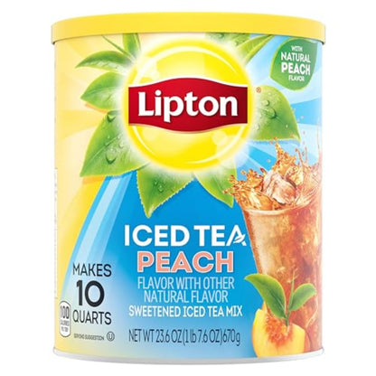 Lipton Iced Tea Mix, Peach Sweetened 10 qt (pack of 6)