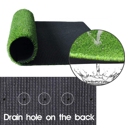 WarmShe 0.7inch Realistic Artificial Grass Turf Synthetic Faux Astroturf Rug 8FTX10FT for Pet Indoor Outdoor Carpet Balcony Garden Lawn Mat with Drainage Holes