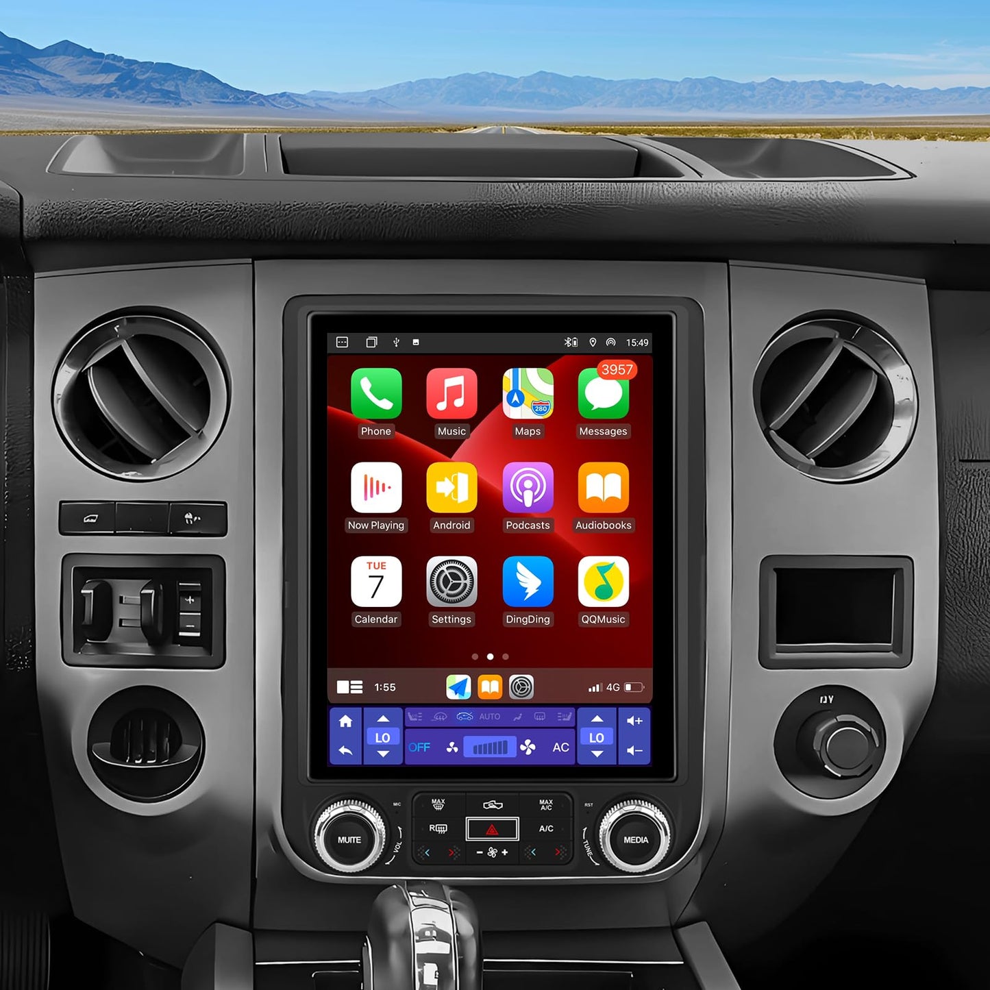 AWESAFE Car Radio for Ford Expedition 2015 2016 2017, Android 13 8 Core T Style 12.1 Inch IPS Touch Screen Car Stereo with Wireless Carplay/Android Auto, GPS, WiFi, Bluetooth, FM, DSP - [4GB+64GB]