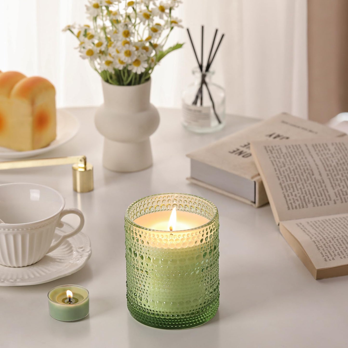 Eucalyptus & Sage Soy Scented Candles for Home- 10oz 68H Natural Soy Wax Aromatherapy Jar Candle with Strong Scent, Decorative Aesthetic Candles for Relax, Meditation, Bathroom, Luxury Gift for Women