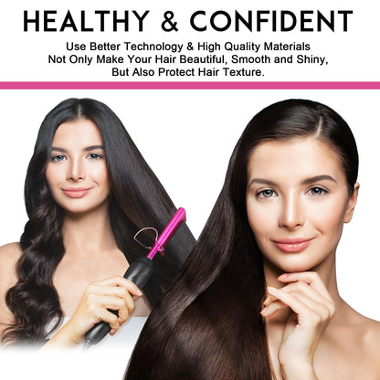 NICEMOVIC Ceramic Heating Hair Straightener Comb - Hot Pressing Brush for Natural Black Hair, Beard Wigs, and Curling (Gold)