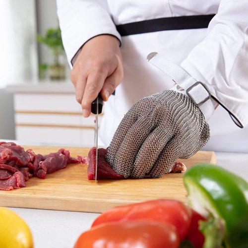 Dowellife Cut Resistant Chainmail Glove - Food Grade Stainless Steel for Butchers & Chefs | X-Small