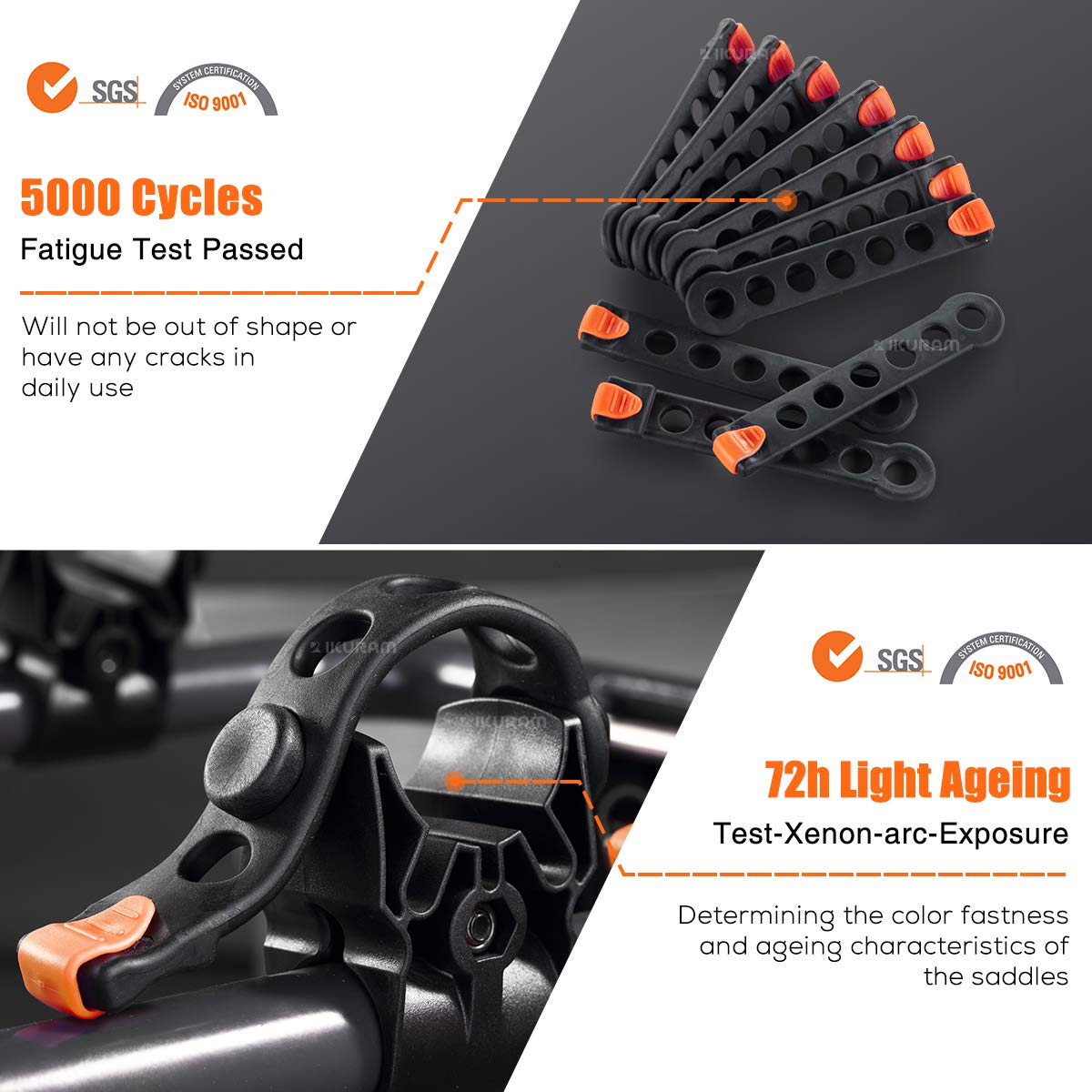 4 Bike Rack Bicycle Carrier Racks Hitch Mount Double Foldable Rack for Cars Truck SUV Fits 2" Receiver, Tie Down Strap, Anti-Rattle Hitch Tightener & Bicycle Cross-bar Adapter for Kid’s Bike