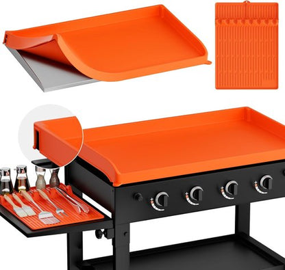 Blackstone Silicone Griddle Cover - Premium Food-Grade BBQ Mat with 16" Spatula & Drip Pad