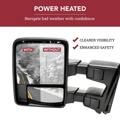 Trail Ridge Towing Mirror Power Fold Heat Memory Smoke Signal OAT Chrome for GM