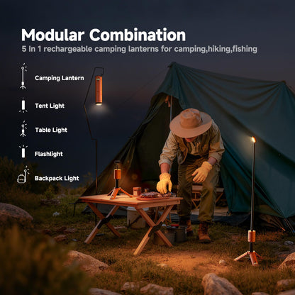 Outask Camping Light Telescopic, Collapsible Magnetic Camping Lantern with 12000mAh Battery, Telescoping IPX6/IPX7 Waterproof Flashlights, Camping Lamp for Emergency, Camping